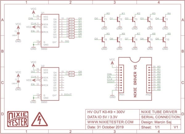 Nixie Tube Driver V1 – Nixie Tester