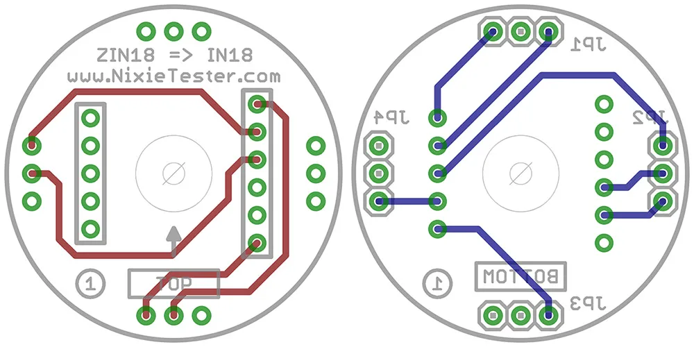 ZIN18 to IN18 Nixie Tube Converter PCB 1 ZIN18 to IN18 Nixie Tube Converter PCB 1
