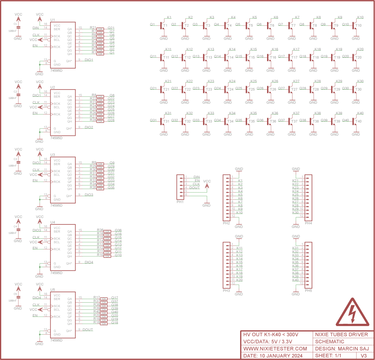 Nixie Controller Nixie Tube Driver V3 – Nixie Tester
